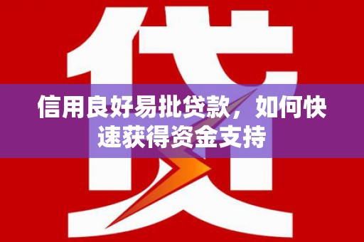 锦屏信用良好易批贷款，如何快速获得资金支持
